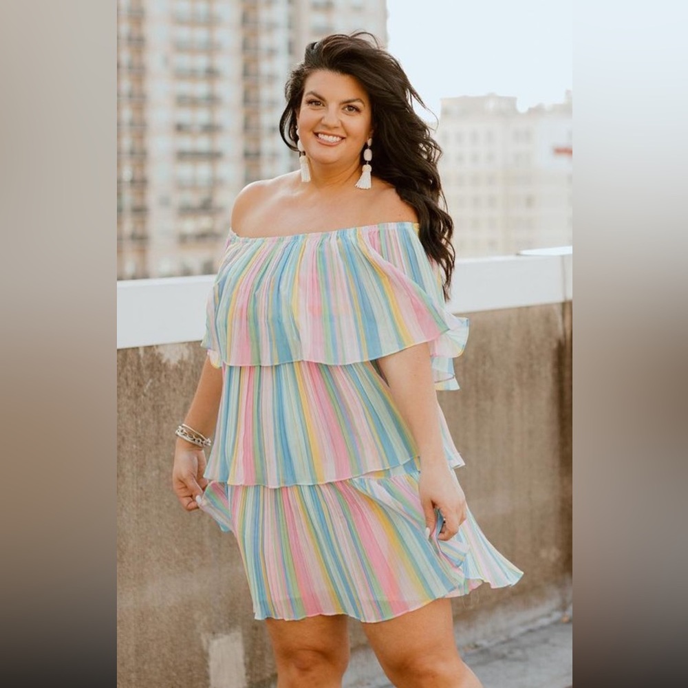 Multi color tiered dress